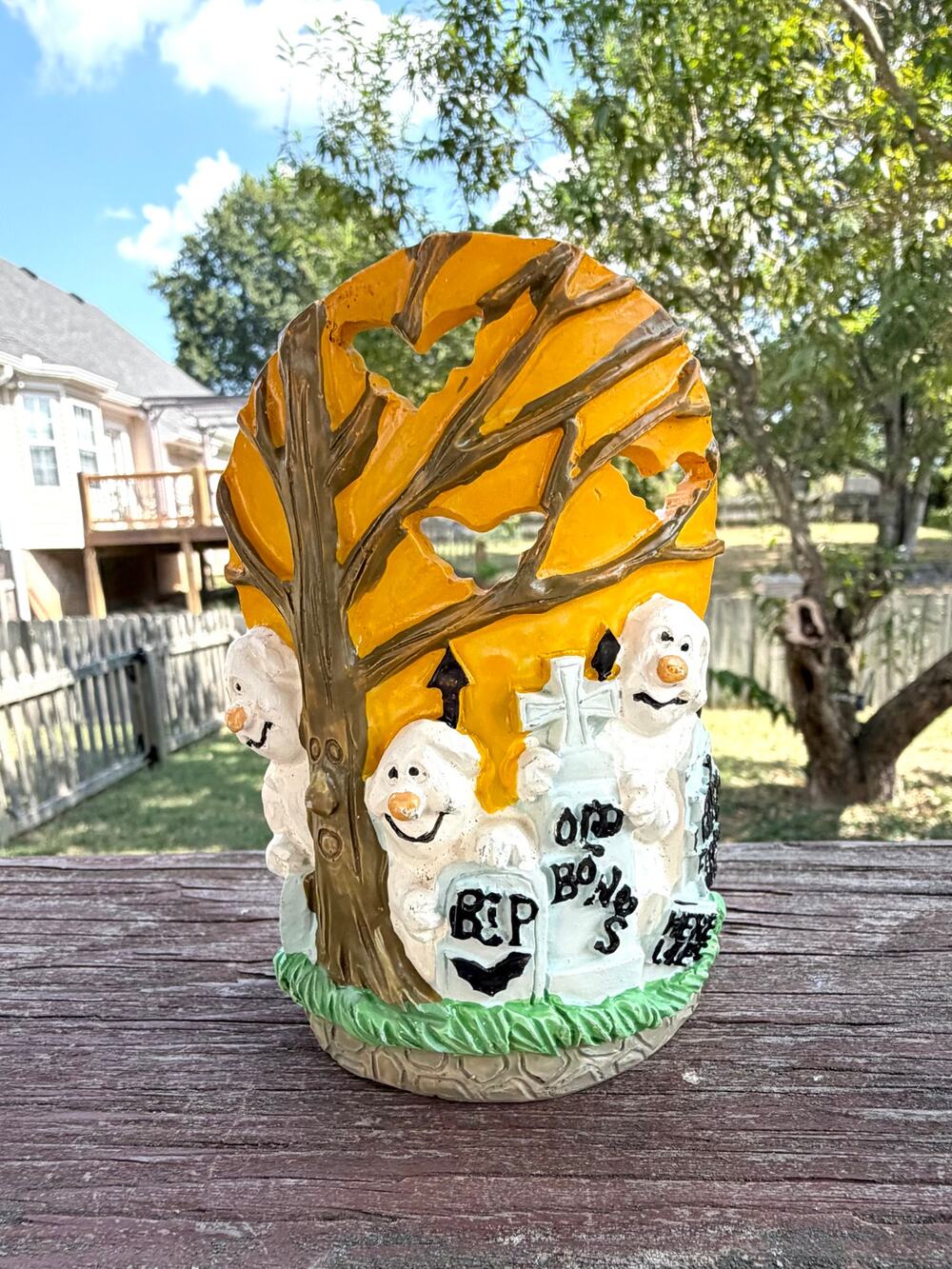 Vintage 1998 Loomco Spooky Nite Halloween Candle Burner Ghosts Tree KA950 Vtg